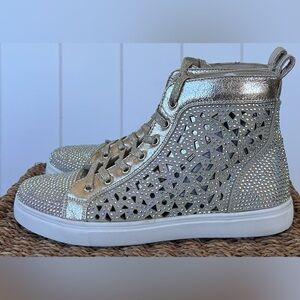 Lady Couture New York Bedazzled High Top Sneaker Lace‎ Up Size 38 (US 7.5)